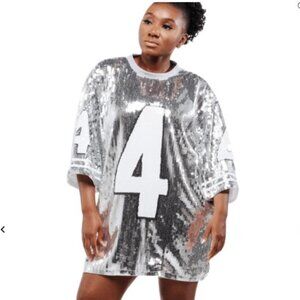 Fabulous Silver Sequin T-Shirt/Dress NWT